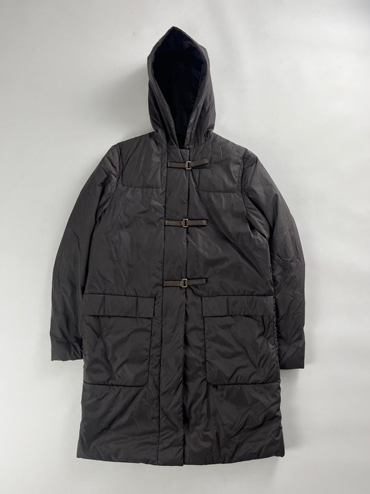 Prada Multi Belt Black Nylon Long Safari Coat FW 1999 - S