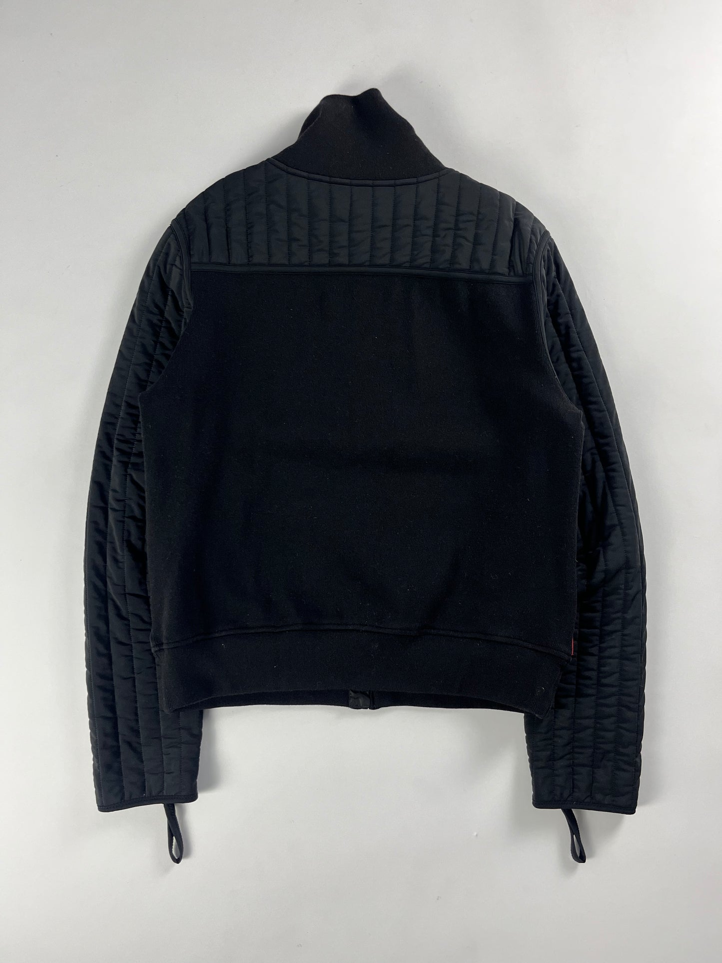 Prada Linea Rossa Black Straight Quilted Nylon Zipper Jacket FW 2001 - L