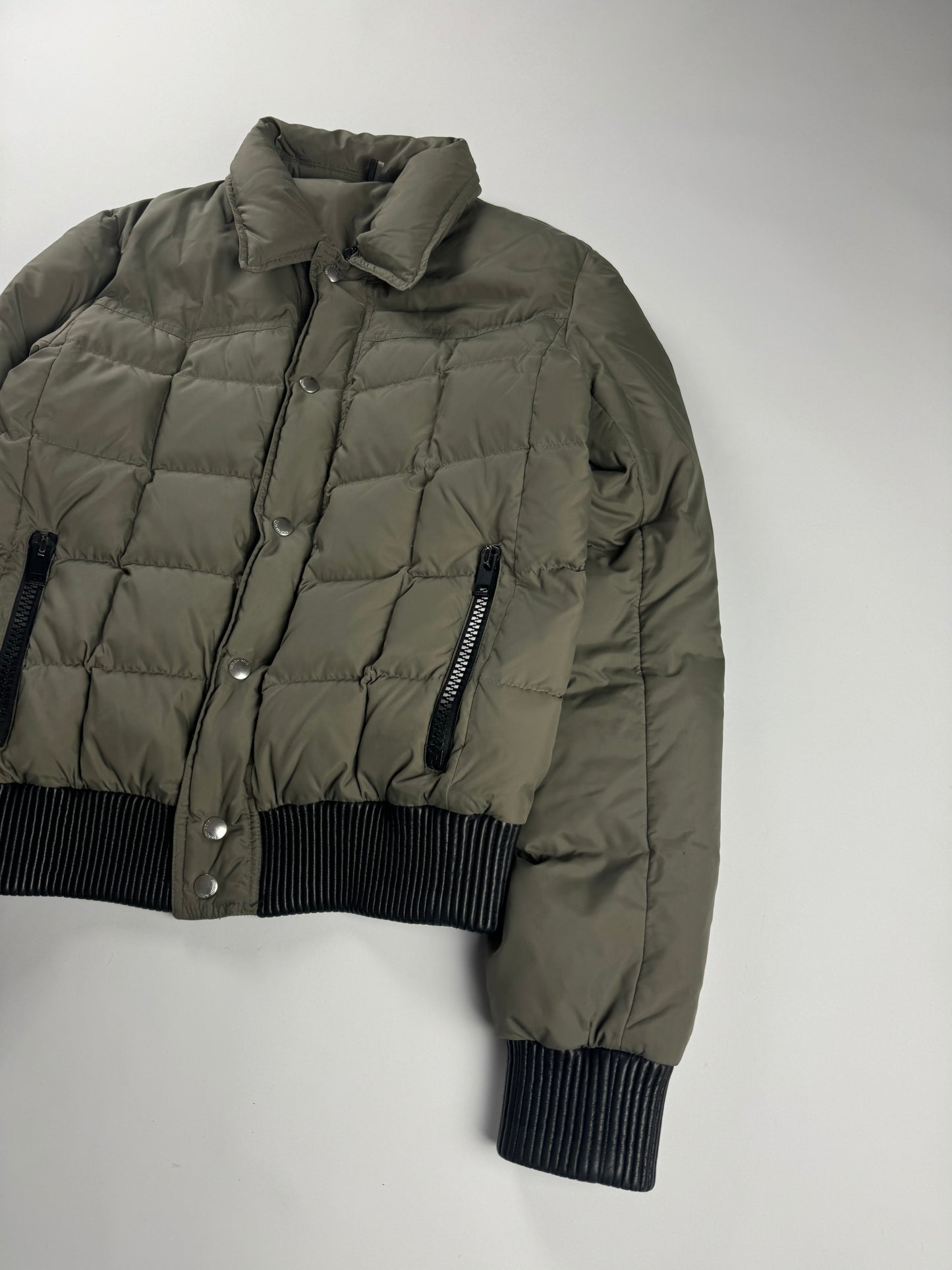 Dior Homme Sample "In The Morning" Hedi Slimane Leather Rib Puffer Jacket FW 2005 - M