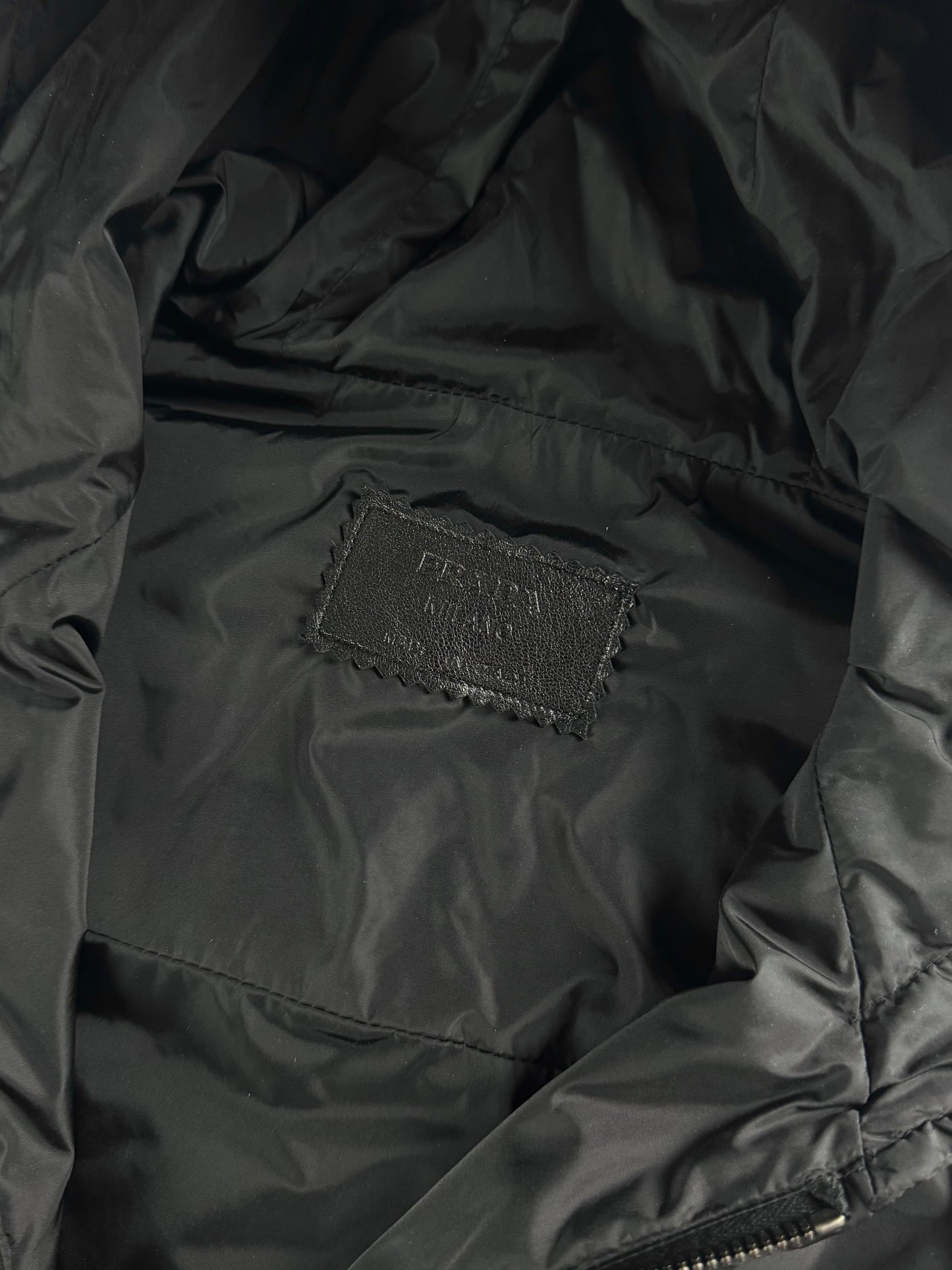 Prada Black Nylon Hooded Vest 2000s - M