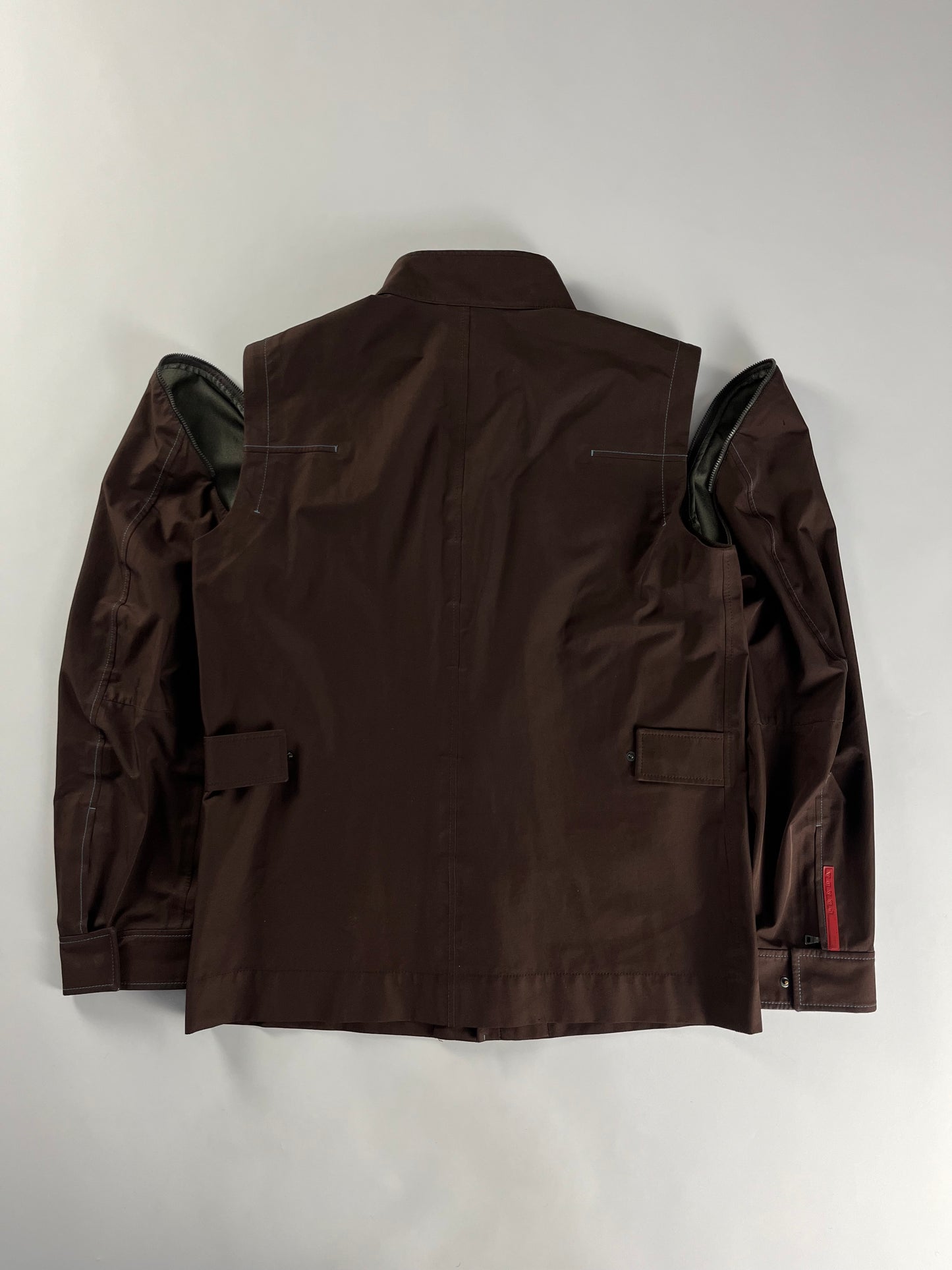 Prada Linea Rossa Technical Convertible Sleeve Terra Jacket SS 2000 - XL