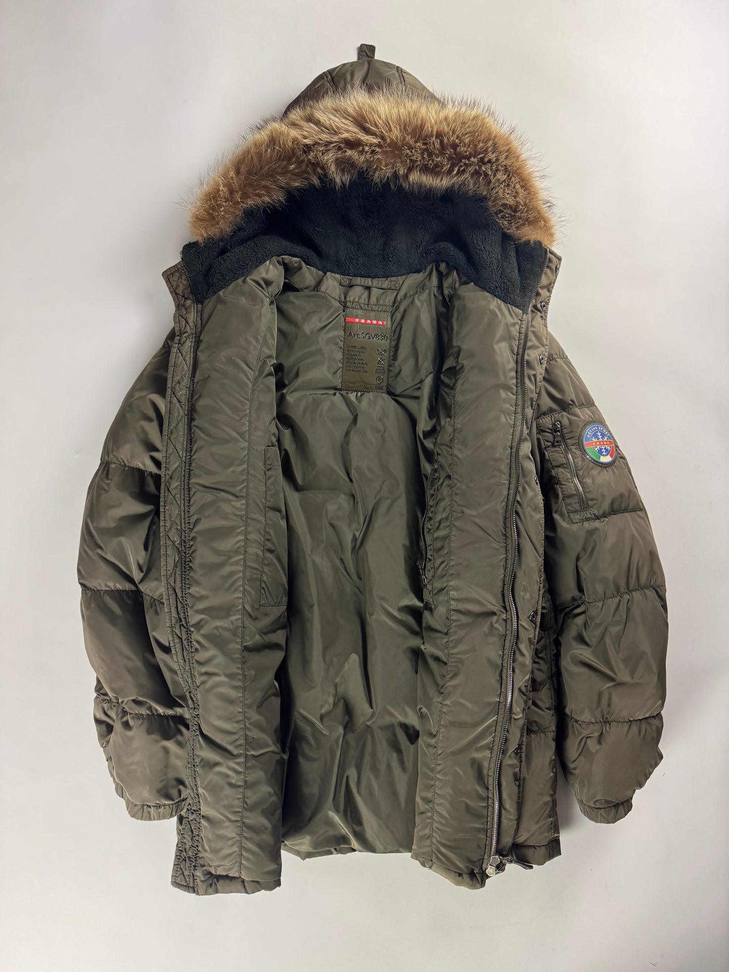 Prada Ski Nylon Puffer Long 3/4 Jacket 2000s - M