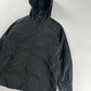 Prada Minimalist Black Nylon Double Zip Hooded Jacket 2000s - S