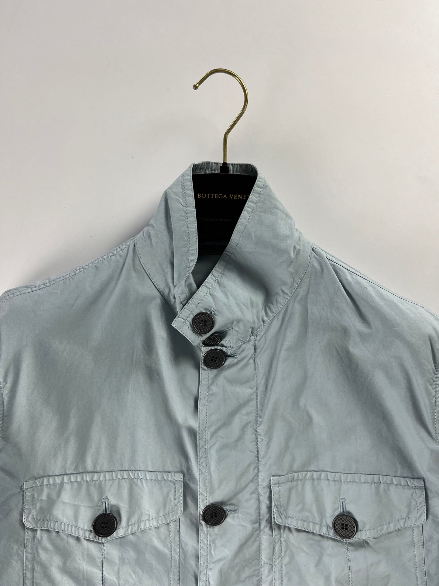 Bottega Veneta Cyan Utility Safari Funnel Collar Jacket SS 2017 - M