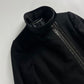 Gucci Black Leather Trimmed Asymmetric Zipper Coat FW 2001 - XS