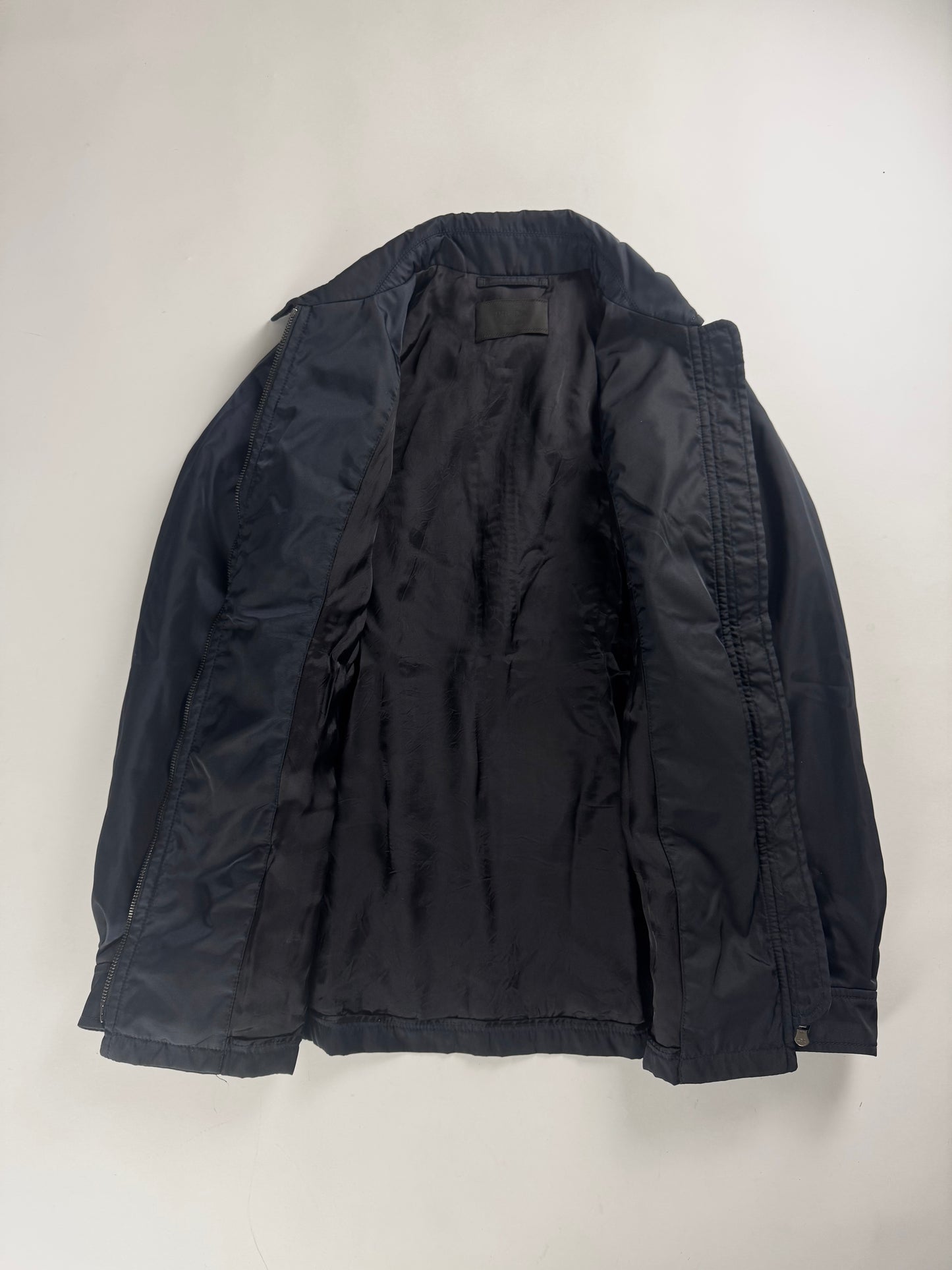 Prada Navy Double Zip Officer Minimalist Trucker Jacket SS 2019 - S