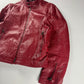 Prada Padded Elbows Red Leather Motor Jacket SS 2000 - M