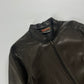 Prada Brown Leather Biker Jacket 2000s - XS