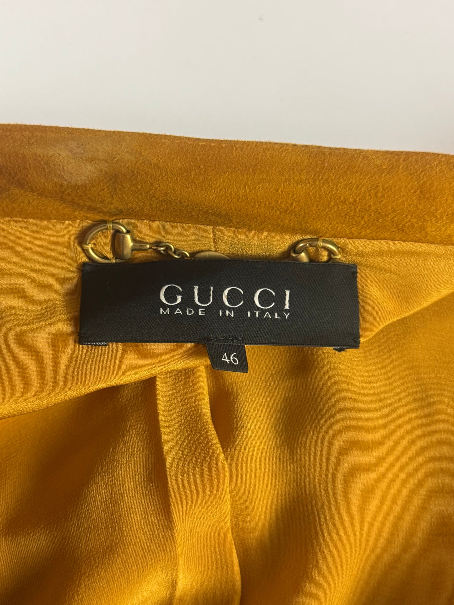 Gucci Orange Suede Zipper Belted Jacket 2000s - S