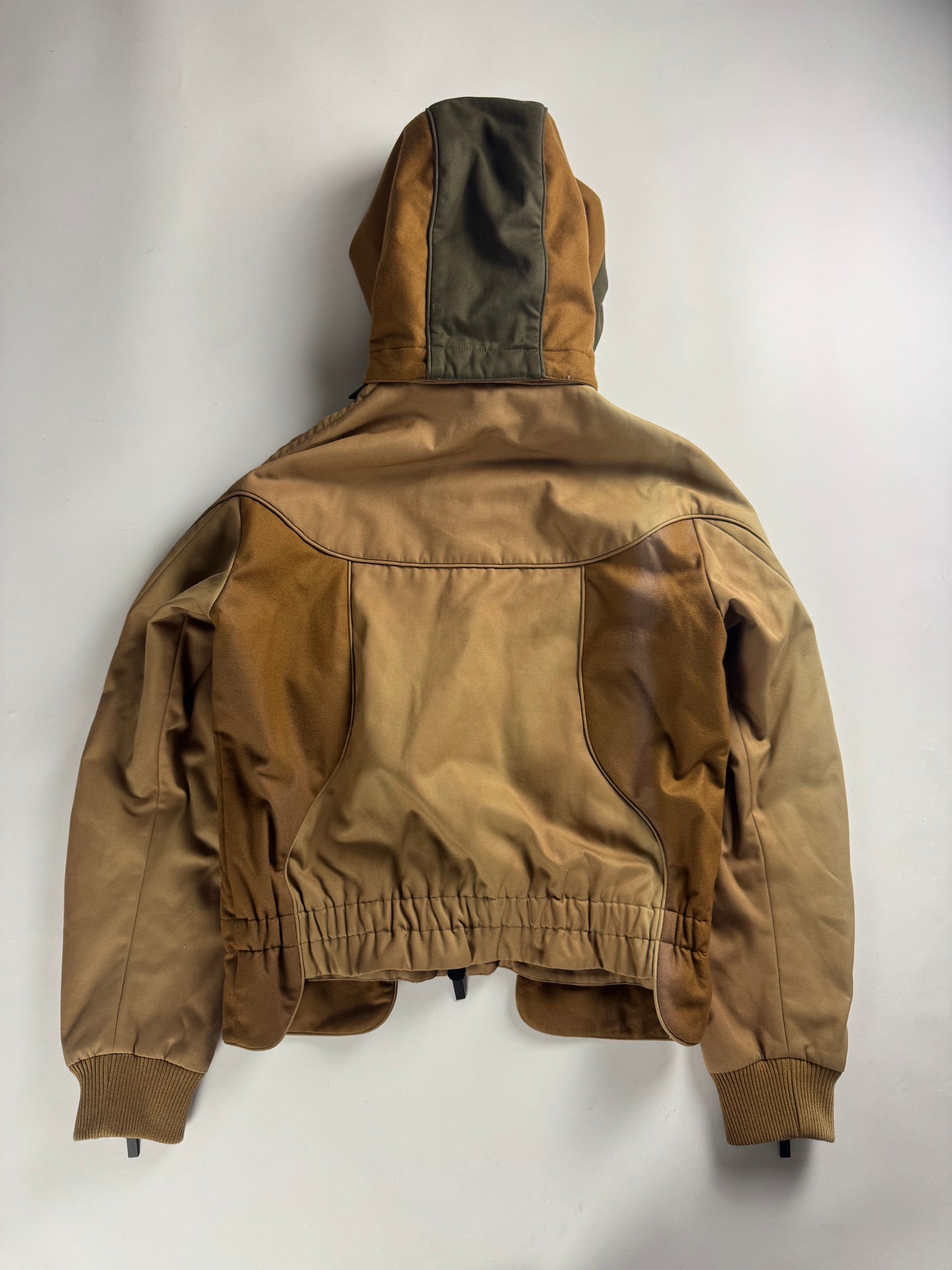 Dior Homme Sample Zip Sleeve Sand Brown Technical Hooded Jacket SS 2023 - M