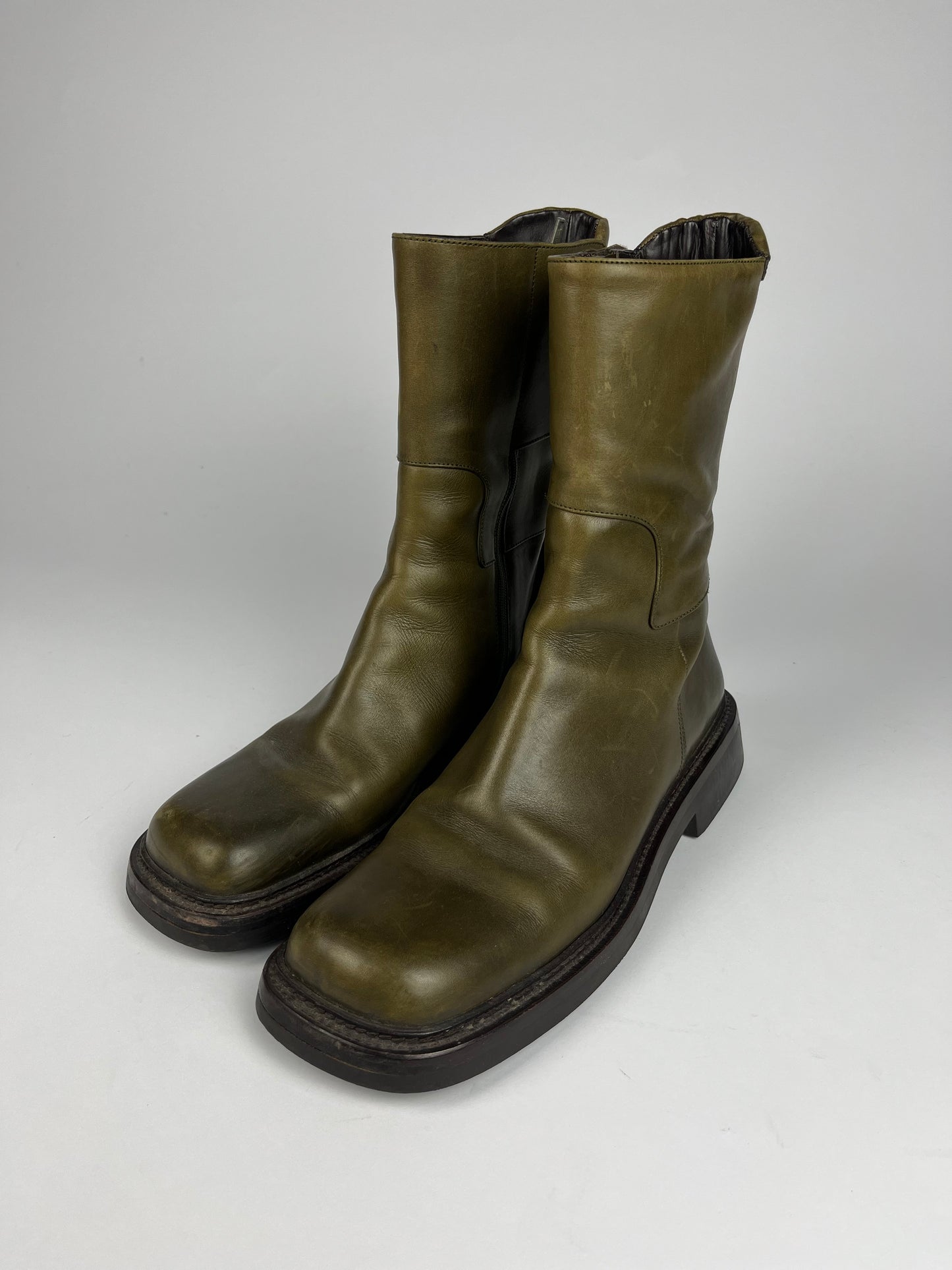 Prada Leather Square Toe High Boots FW 1999 - 40,5 IT/41,5 EU