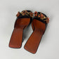 Prada Leather Floral Embellishment Square Toe Heel Mules 1990s - 38 IT/39 EU