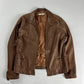 Prada Brown Soft Caramel Leather Overshirt Jacket 2000s - L