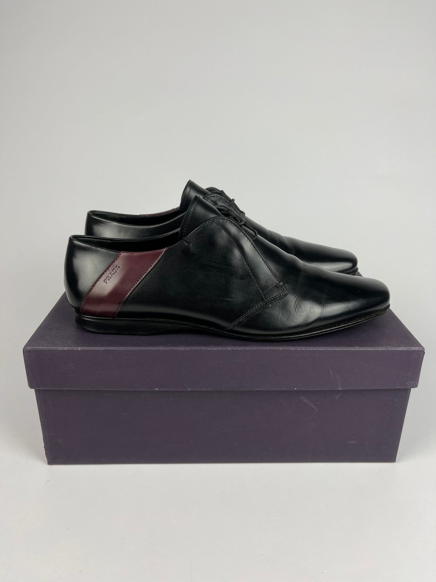 Prada Black Leather Derby SS 2000 - 44 EU