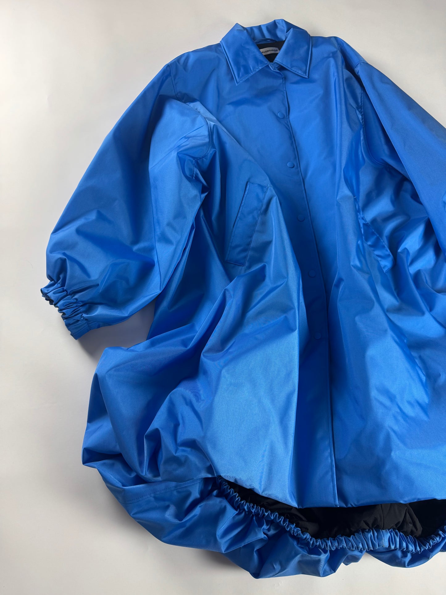 Balenciaga Electric Blue Oversize Shirt Balloon Overcoat FW 2018 - M