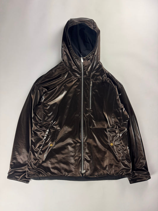 Hermès Sample Brown Glass Nylon Hooded Parka Jacket FW 2020 - L