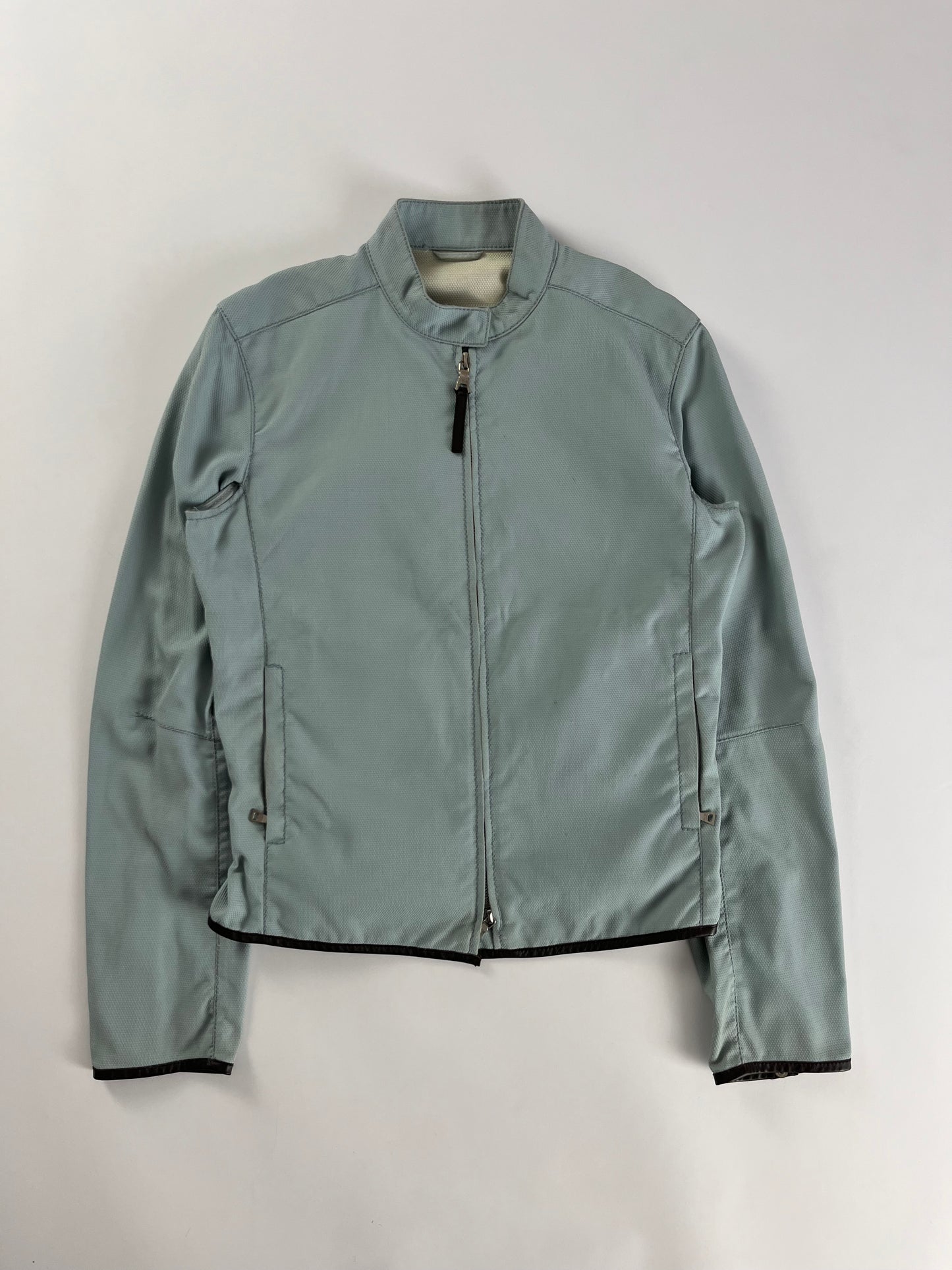 Prada City Blue Light Moto Jacket 2000s - XS