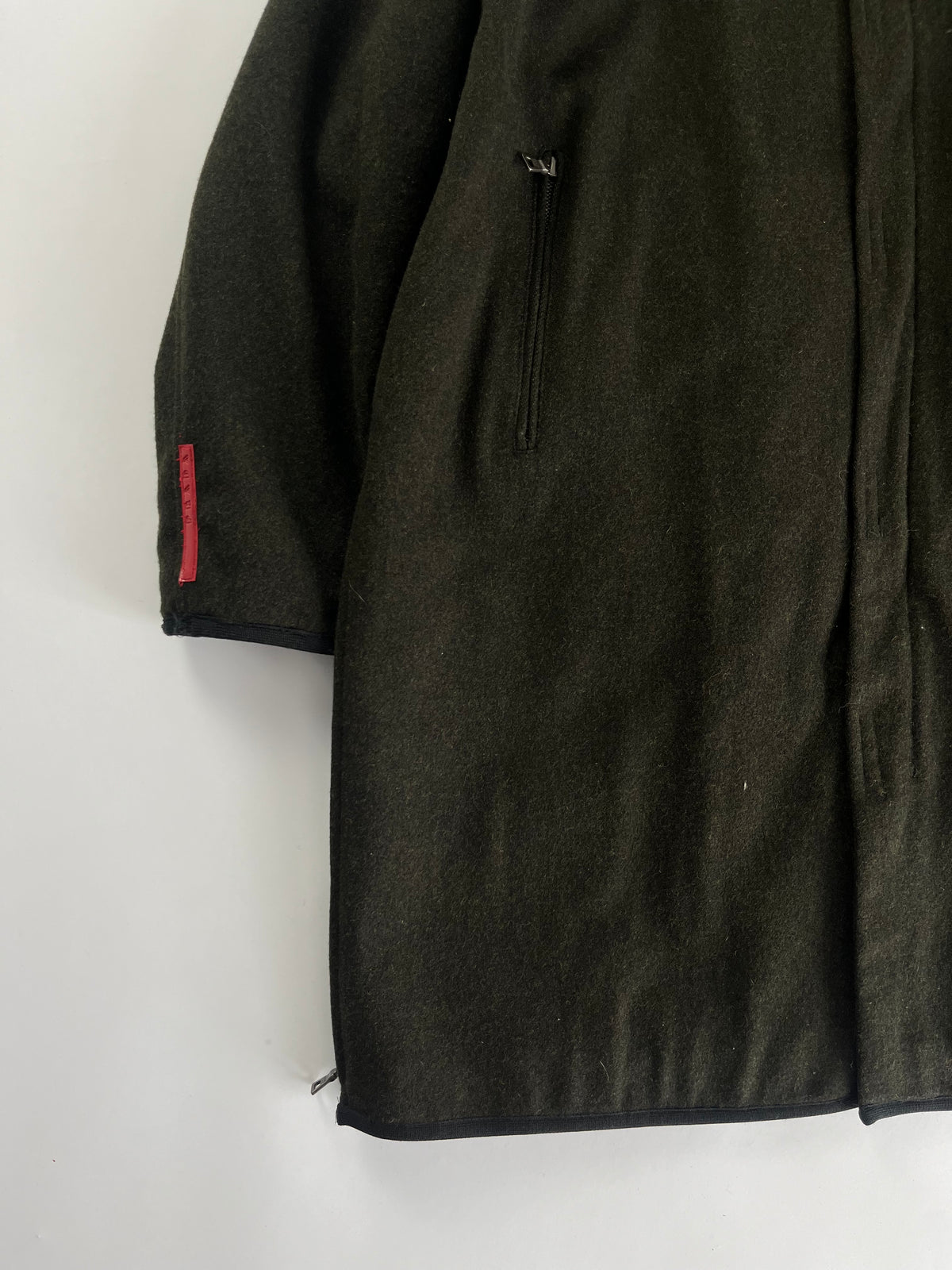 Prada Linea Rossa Dark Wool Coat FW 1999 - XL