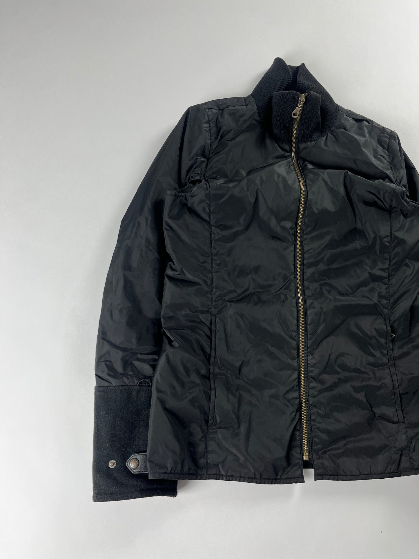Prada Zip Front Nylon Buttoned Cuff Jacket 2000s - XS