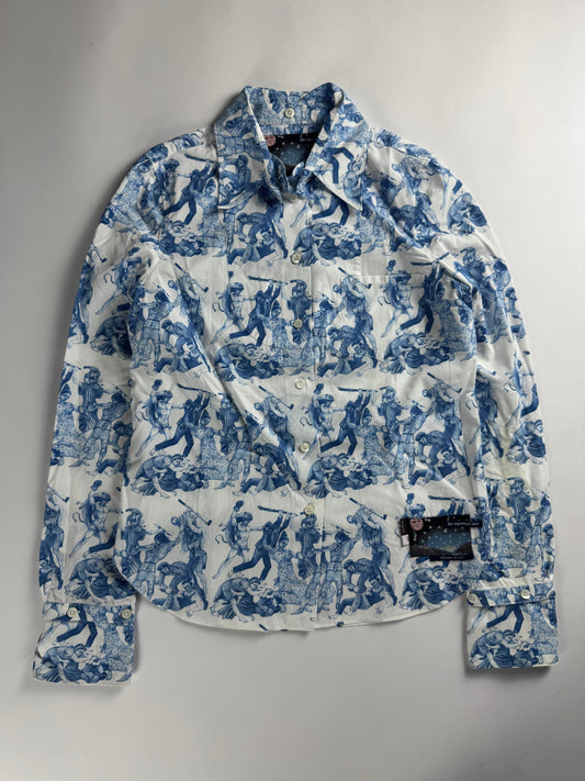 Prada Christophe Chemin Detachable Collar Important Ones Cotton Shirt FW 2016 - XS