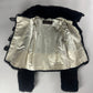 Louis Vuitton Sample Black Lamb Fuzzy Fur Crop Side Button Jacket FW 2015 - XS