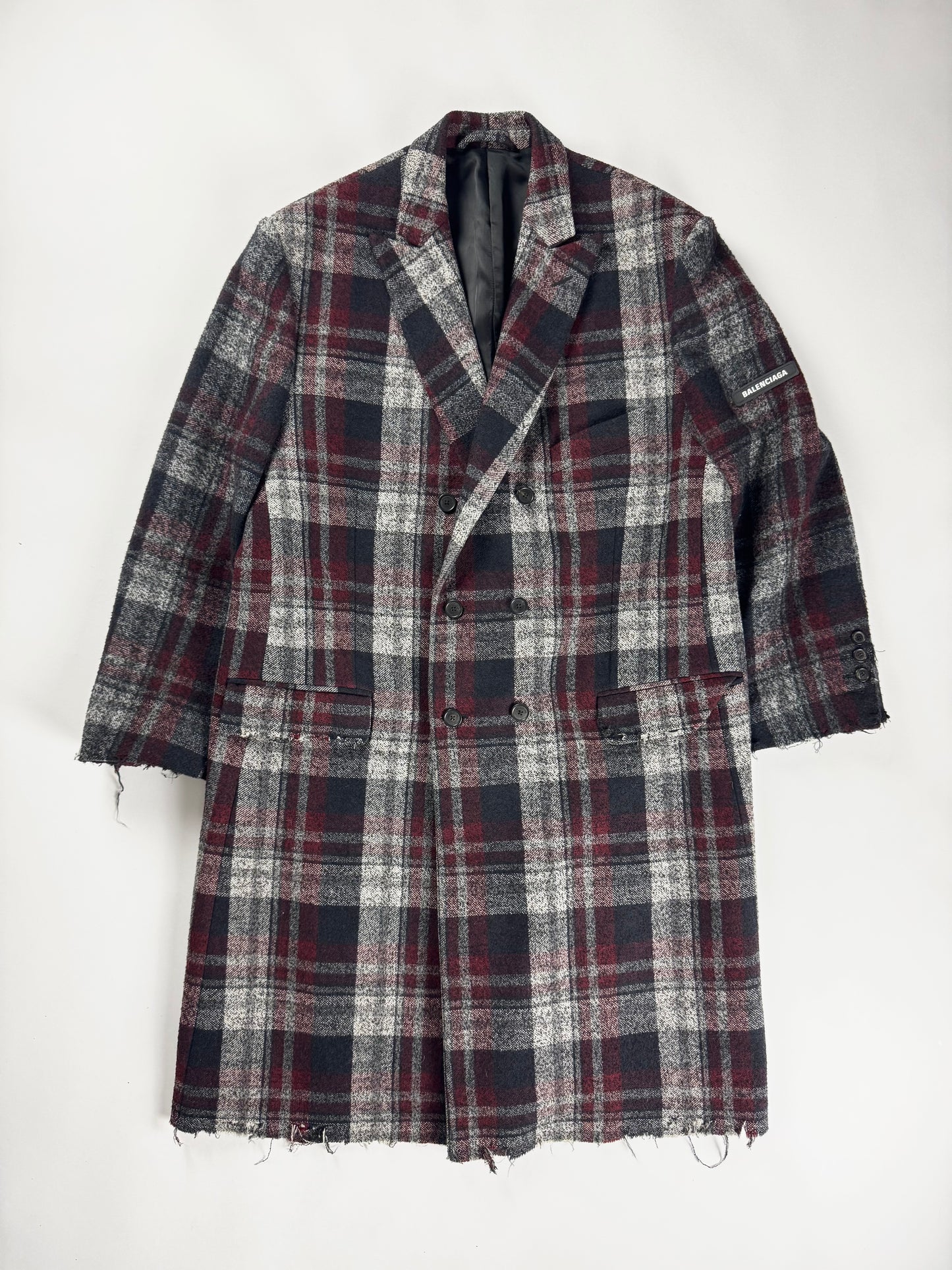 Balenciaga Sample Destroy Lana Plaid Coat SS 2019 - M