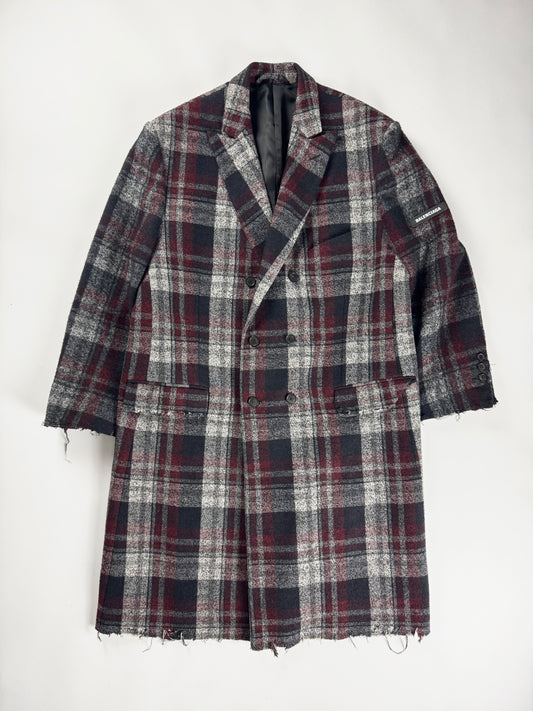 Balenciaga Sample Destroy Lana Plaid Coat SS 2019 - M