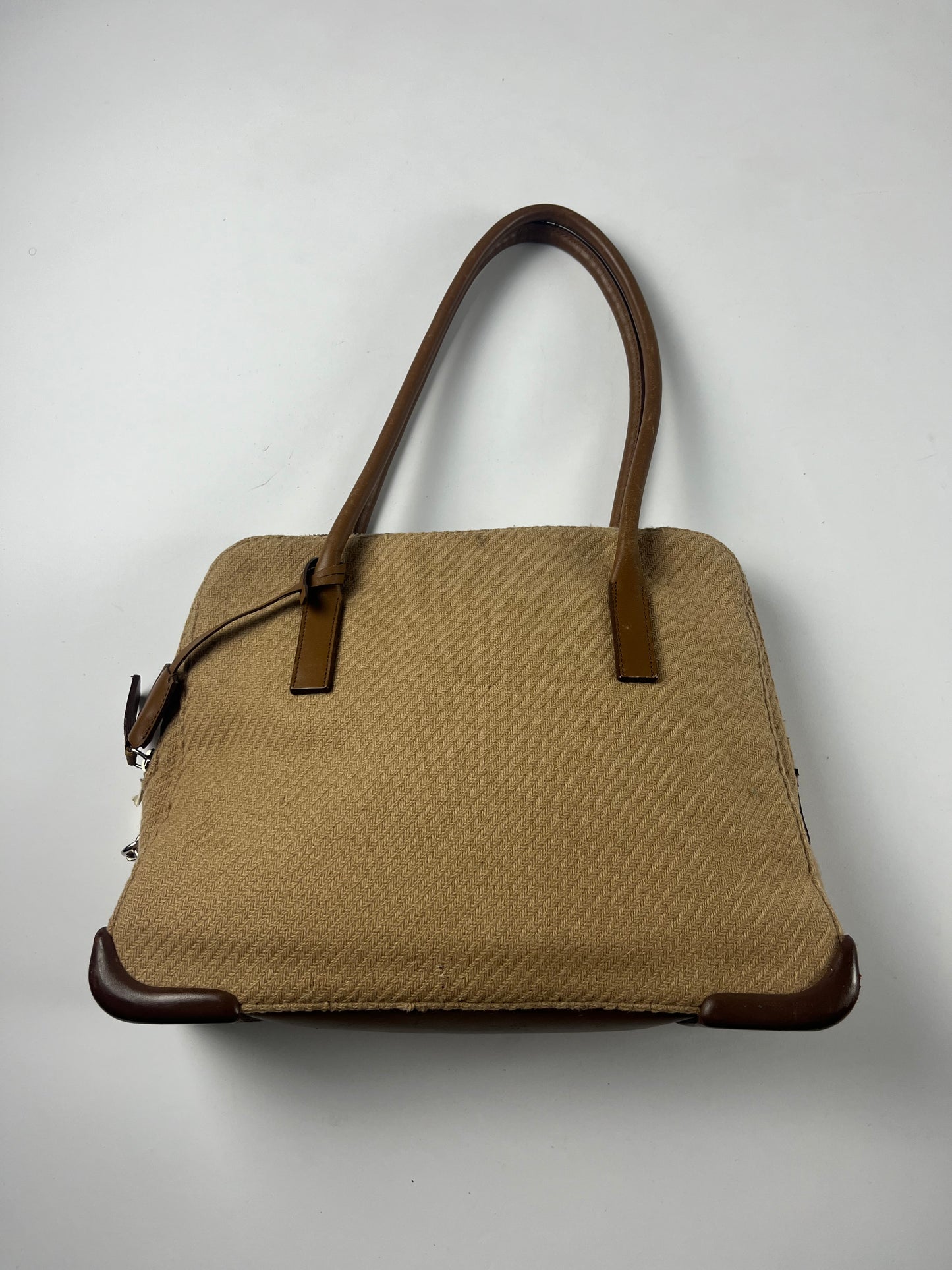 Prada Leather Camel Tweed Bag FW 1999 - OS