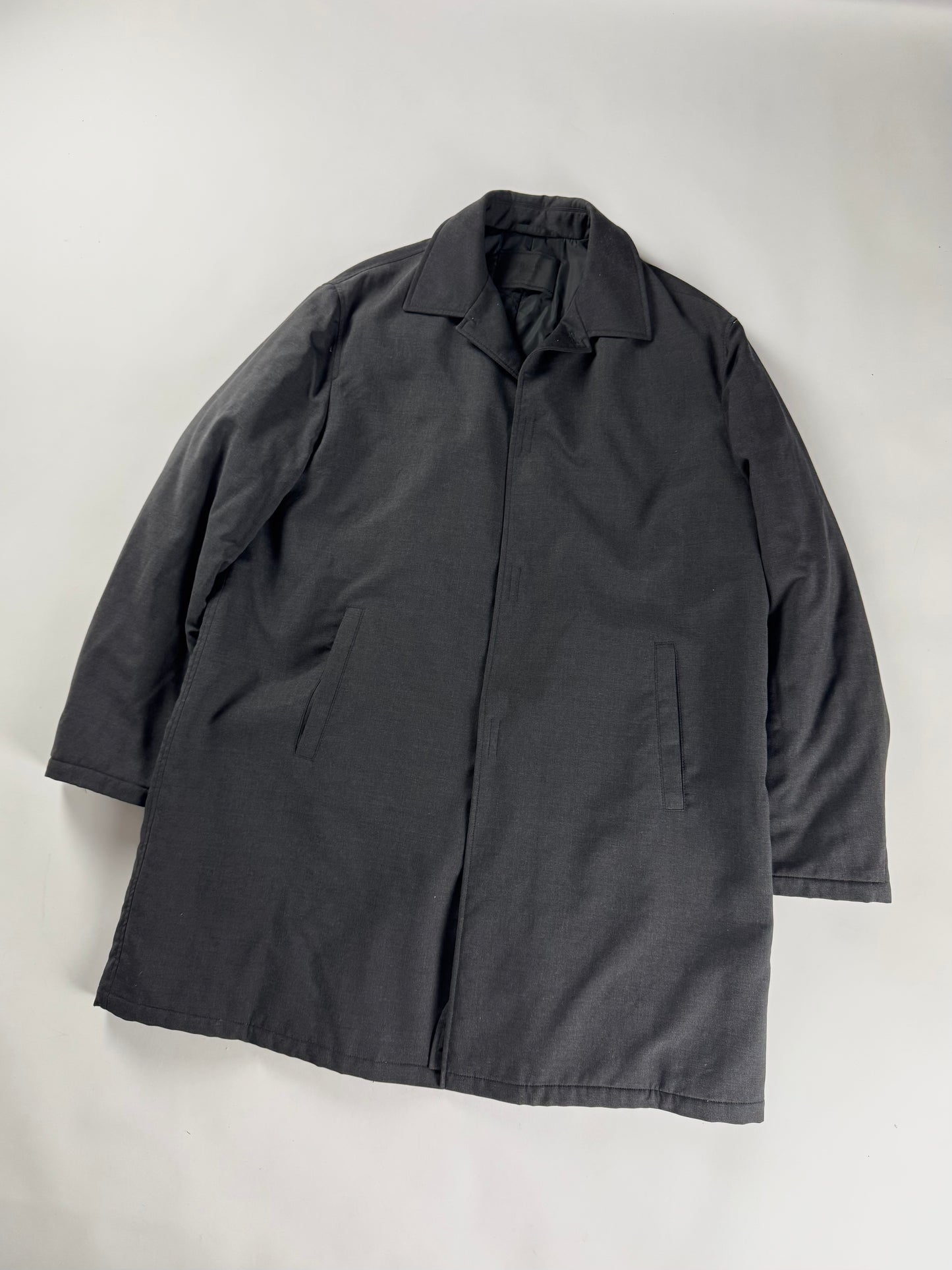 Prada Dark Grey Minimalist Strapped Coat FW 1998 - M