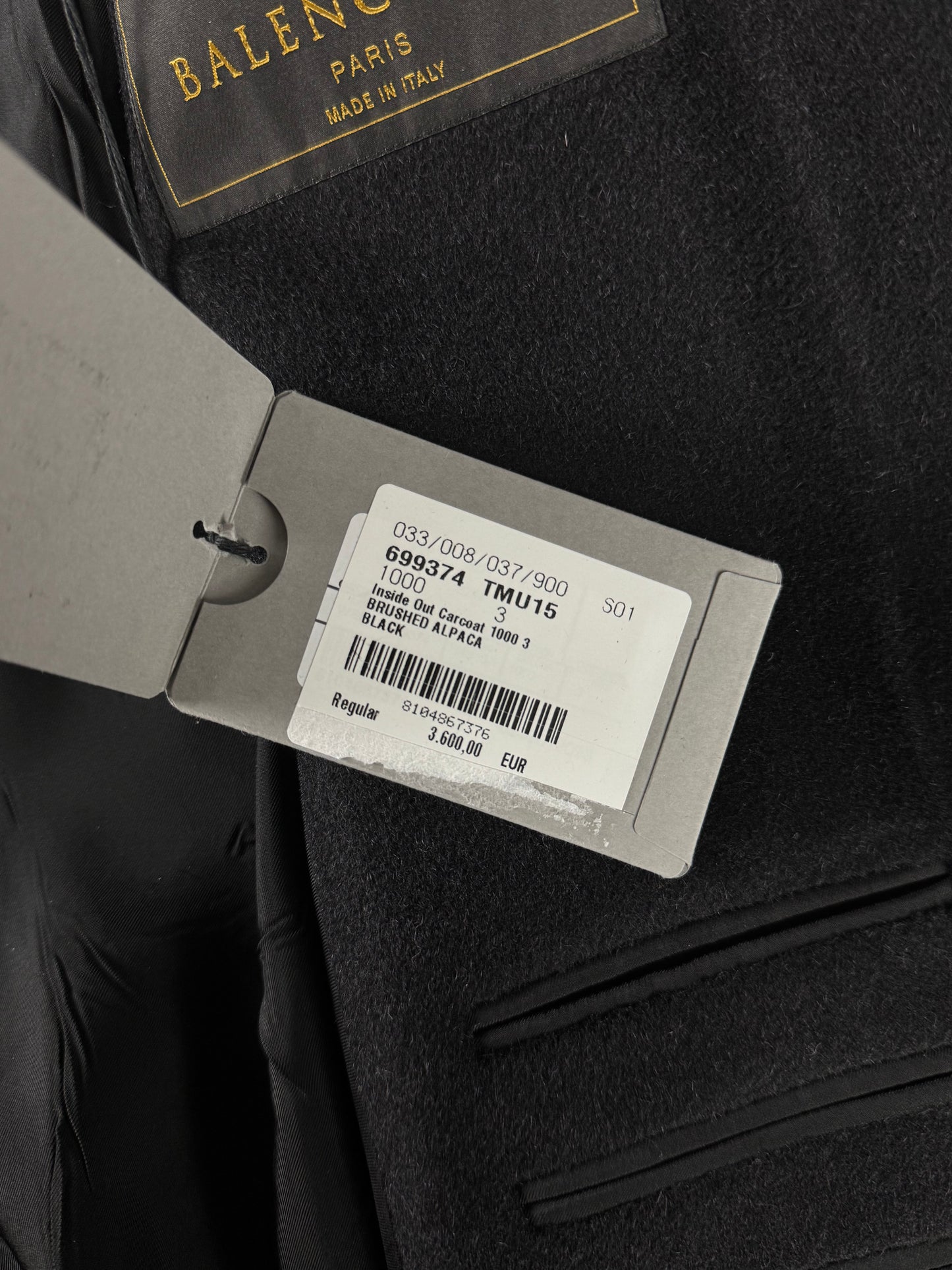 Balenciaga Wool Paneled Inside Out Carcoat SS 2022 - L