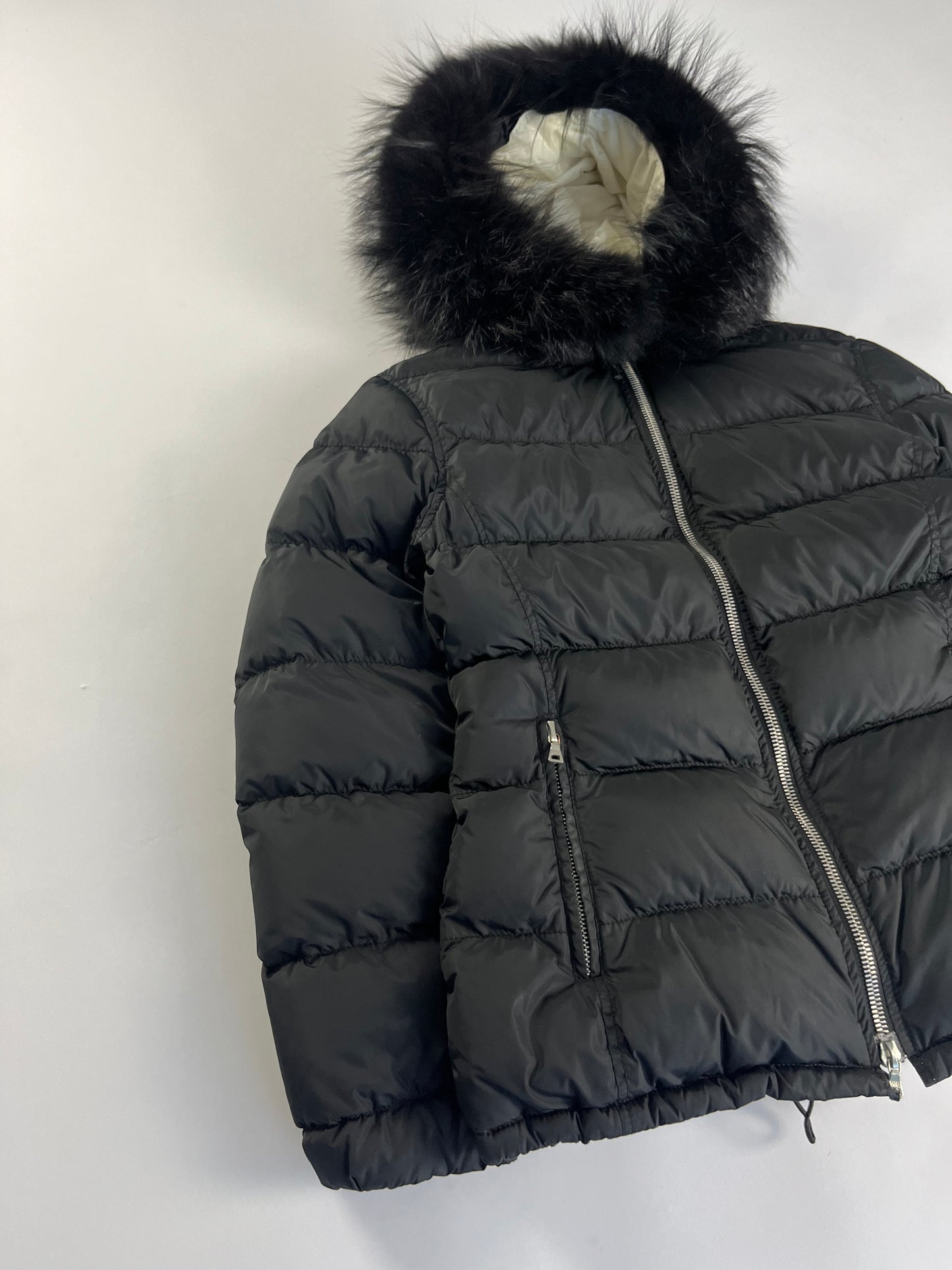 Prada Fur Hooded Puffer Jacket 2000s - S