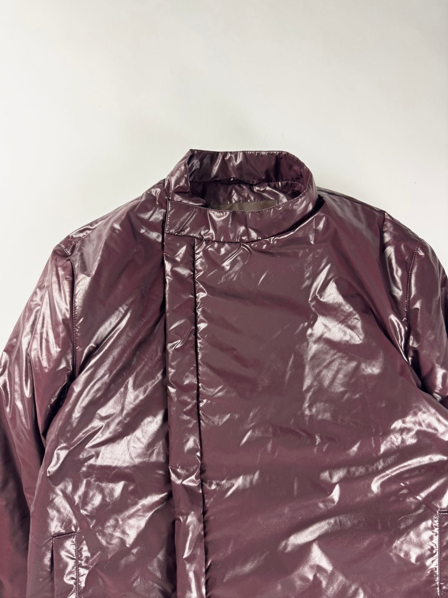 Louis Vuitton Glass Burgundy Asymmetrical Zip Nylon Jacket 2000s - S