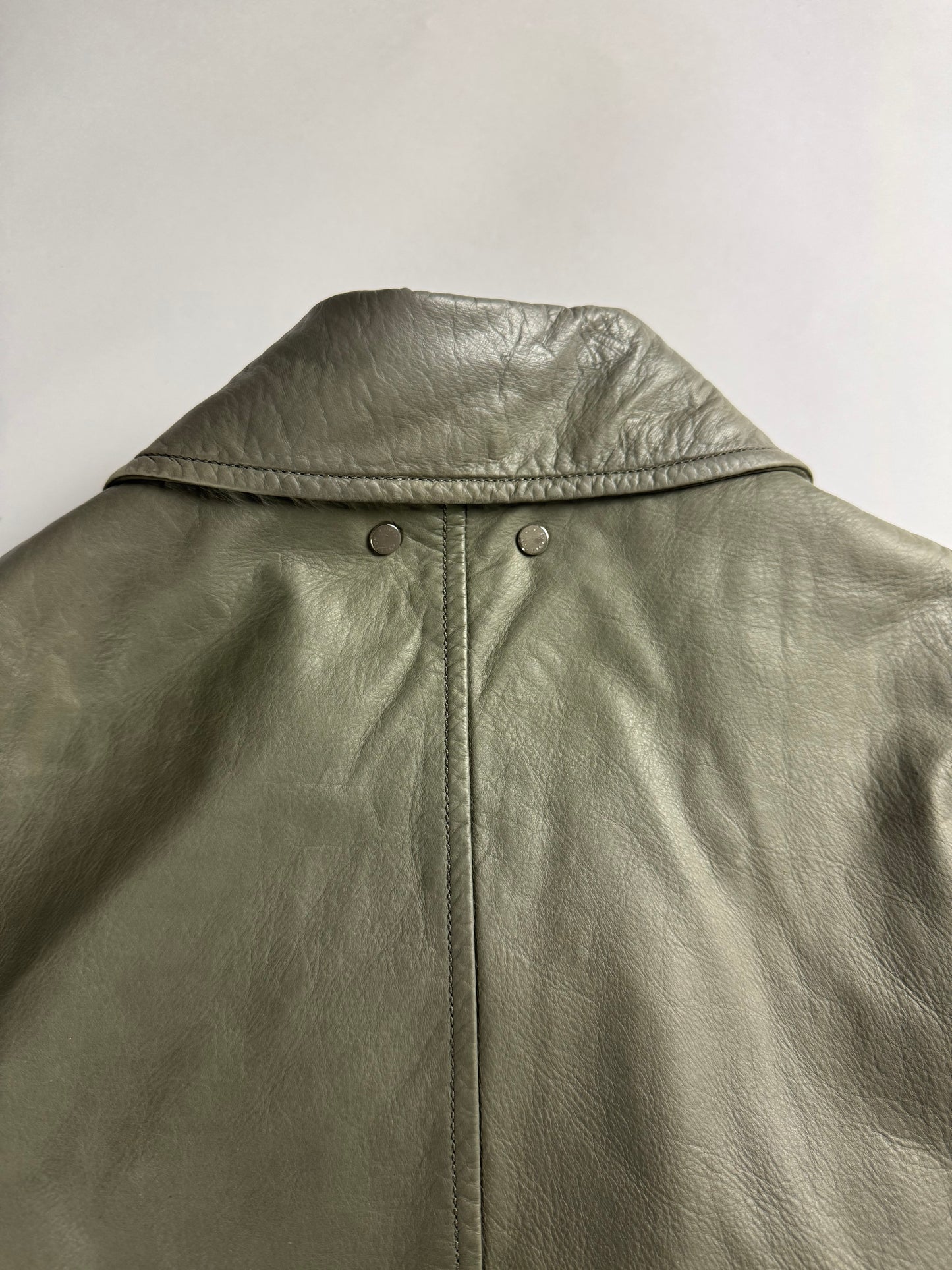 Louis Vuitton Sample Utility Army Calfskin Leather Kaki Sleeveless Jacket FW 2016 - M