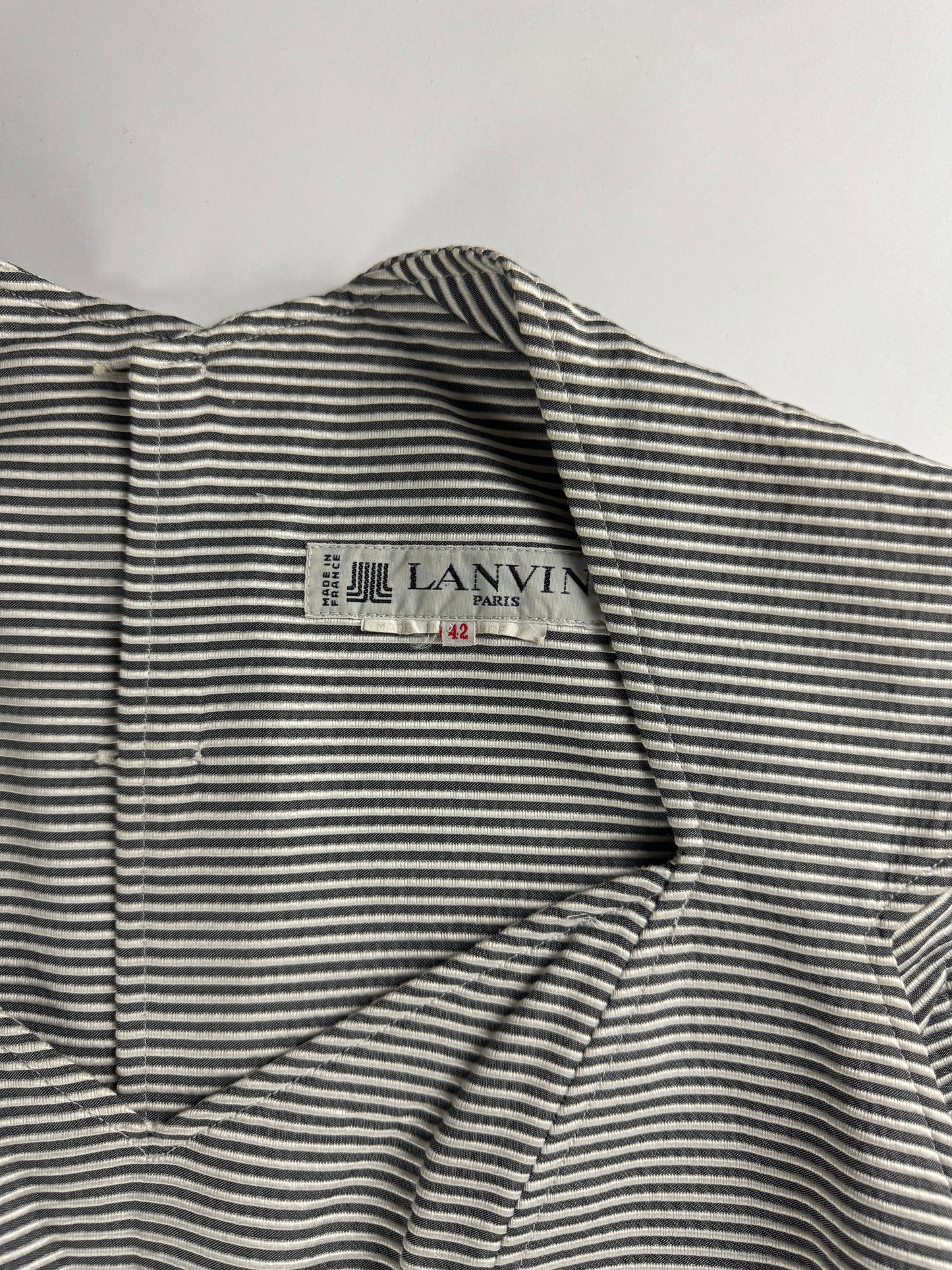 Lanvin Elegant Short Sleeve Stripe Dress 1970s - M