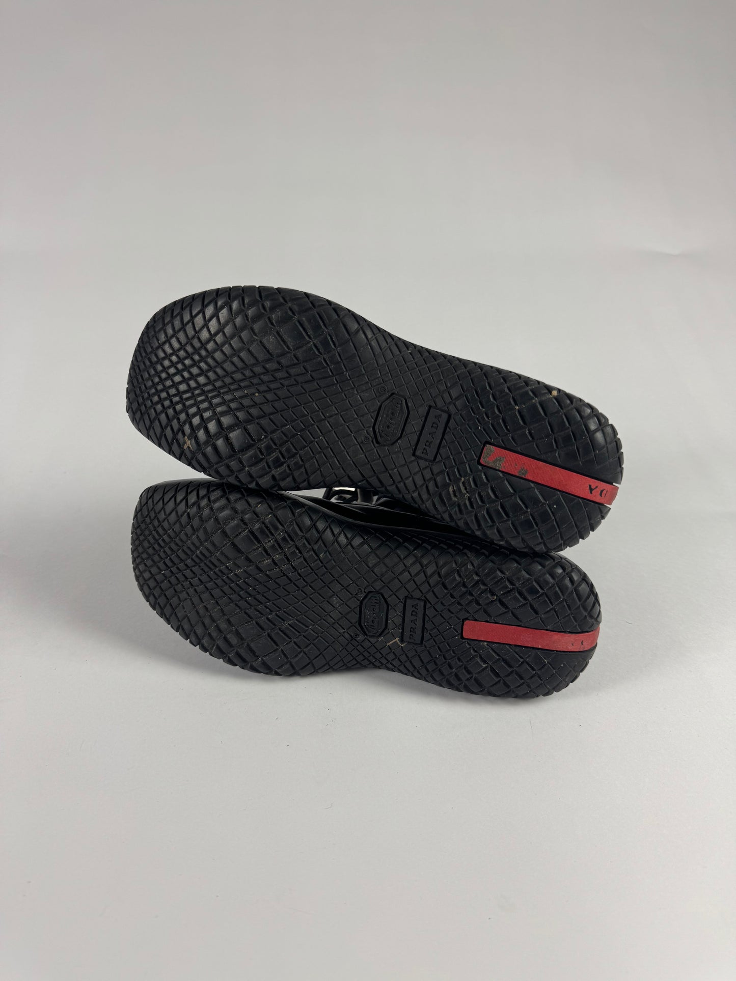 Prada Strapped Black Leather High Velcro Boots FW 1999 - 36,5 IT/37,5 EU