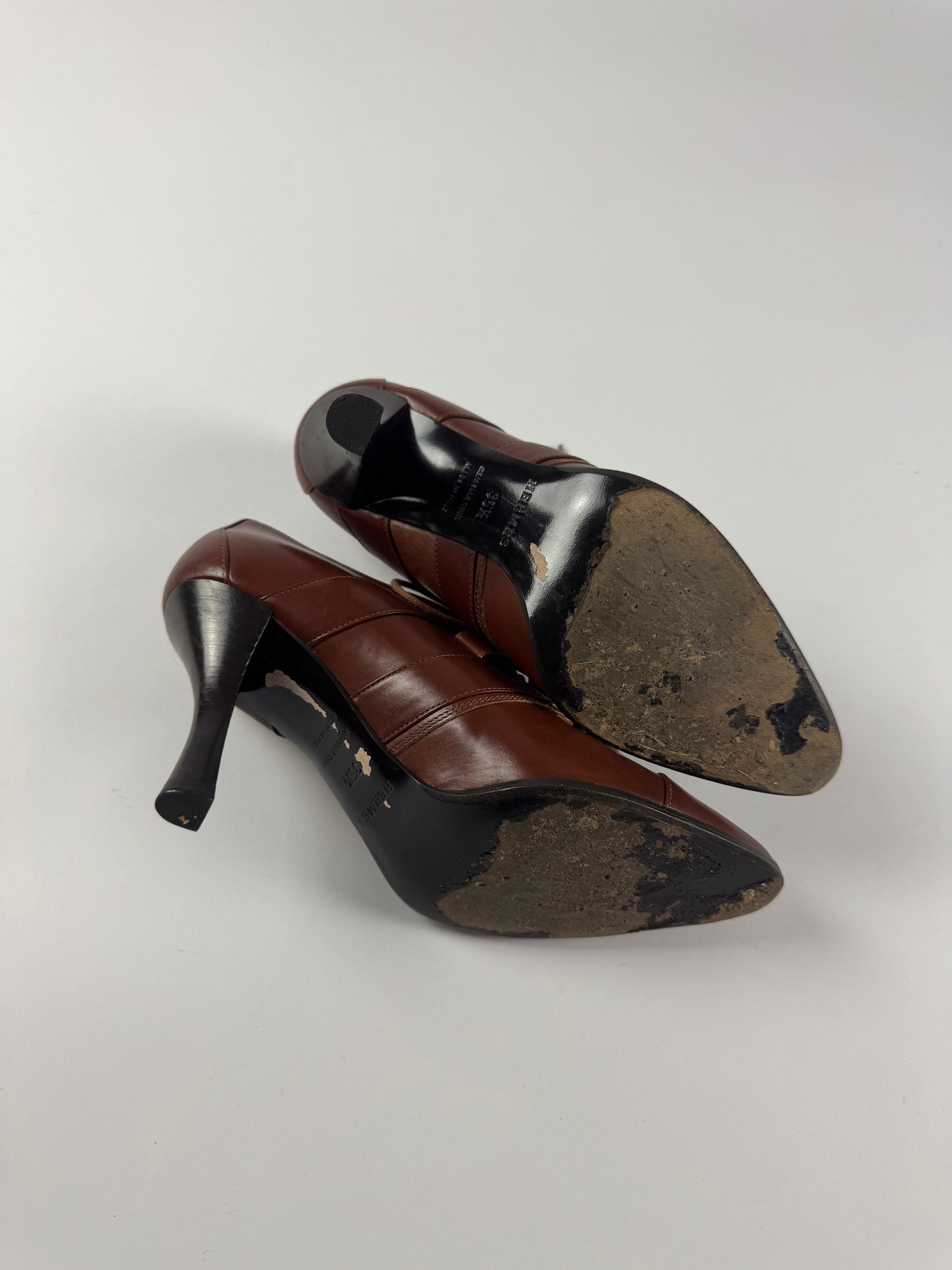 Hermès Oxford Lace Up Heels Leather Pumps 2010s - 35,5 EU