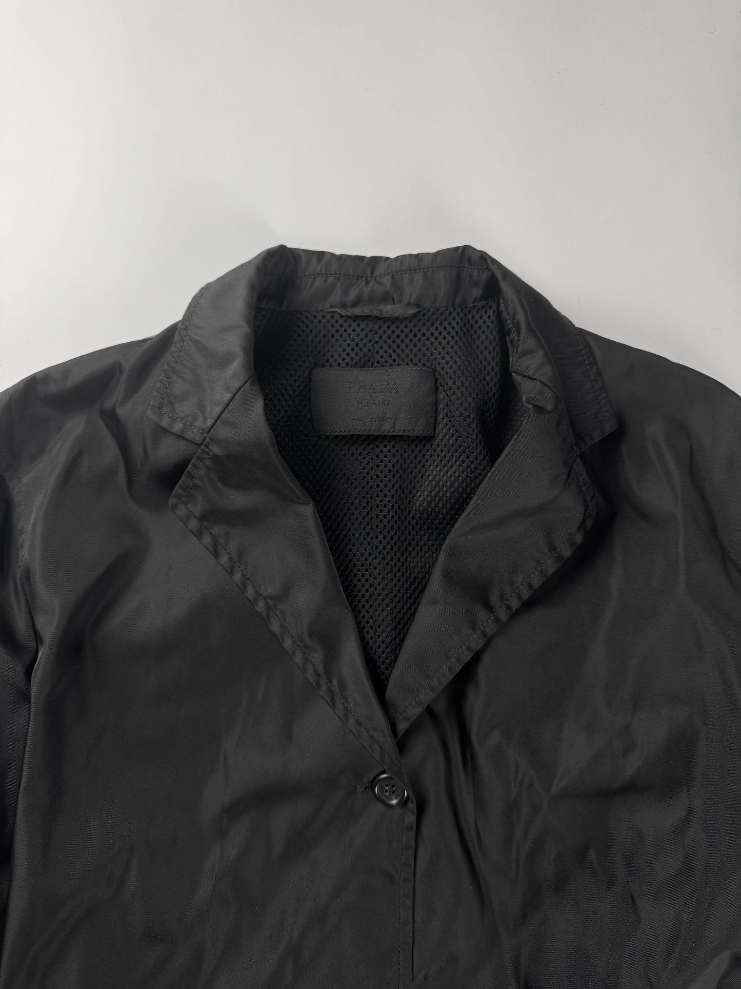 Prada Inside Mesh Strapped Belted Nylon Coat FW 1999 - XS