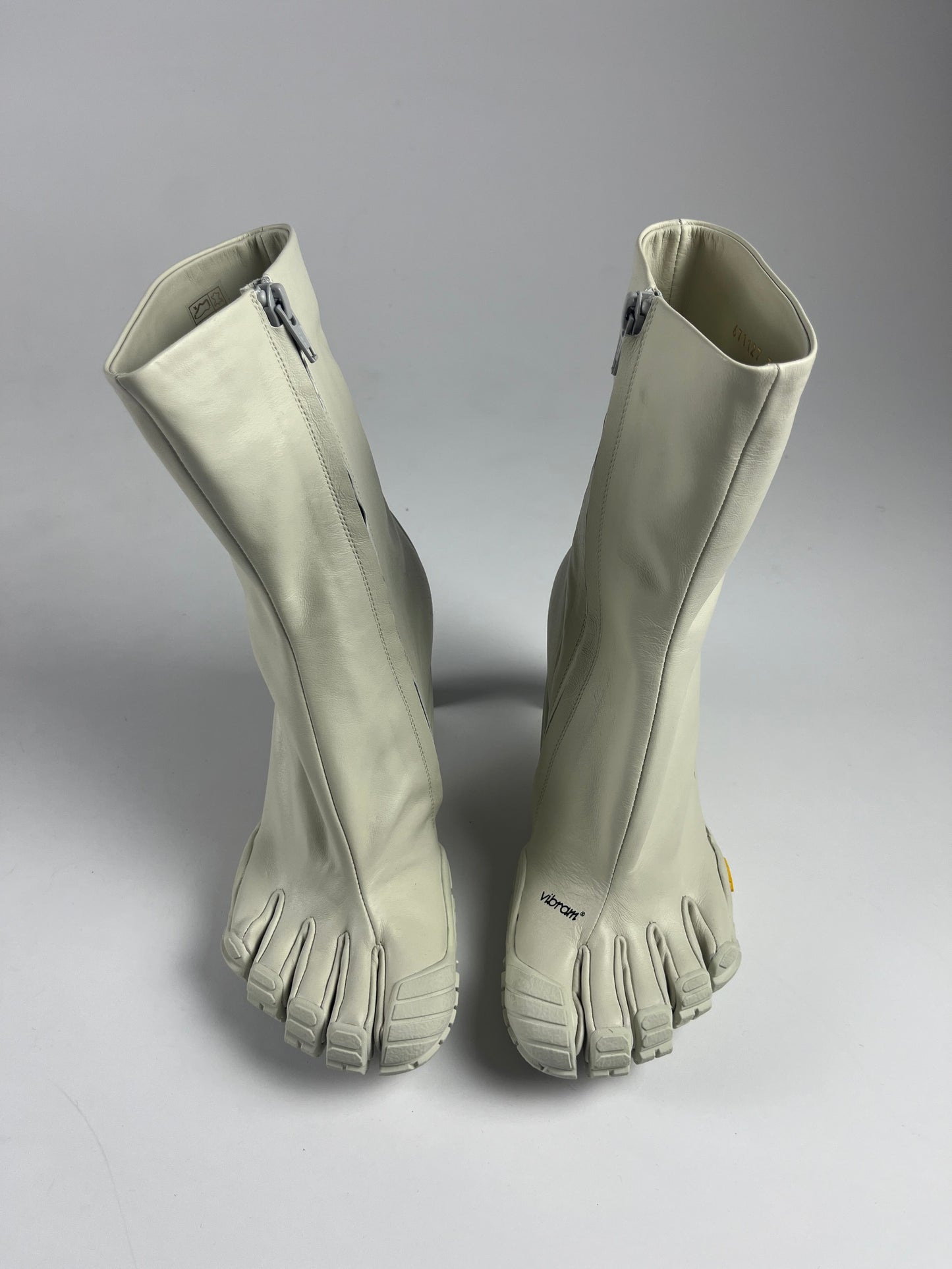 Balenciaga Vibram White Leather Heeled FiveFingers Toe Boots FW 2020 - 37 EU