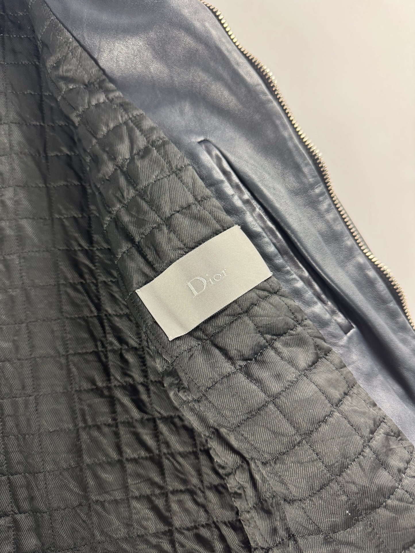 Dior Homme Napoleon Military Marine Leather Jacket FW 2008 - M