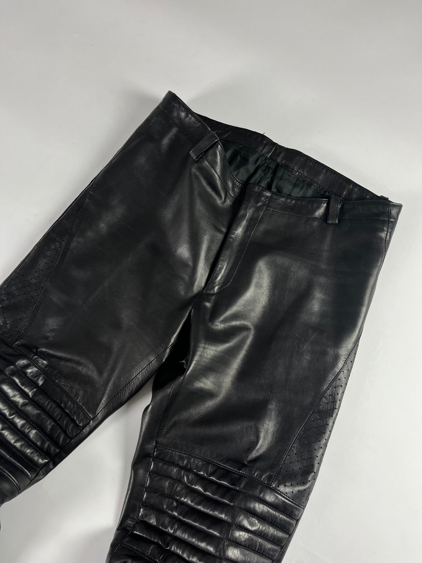 Gucci Tom Ford Leather Zip Flare Moto Pants FW 2000 - M