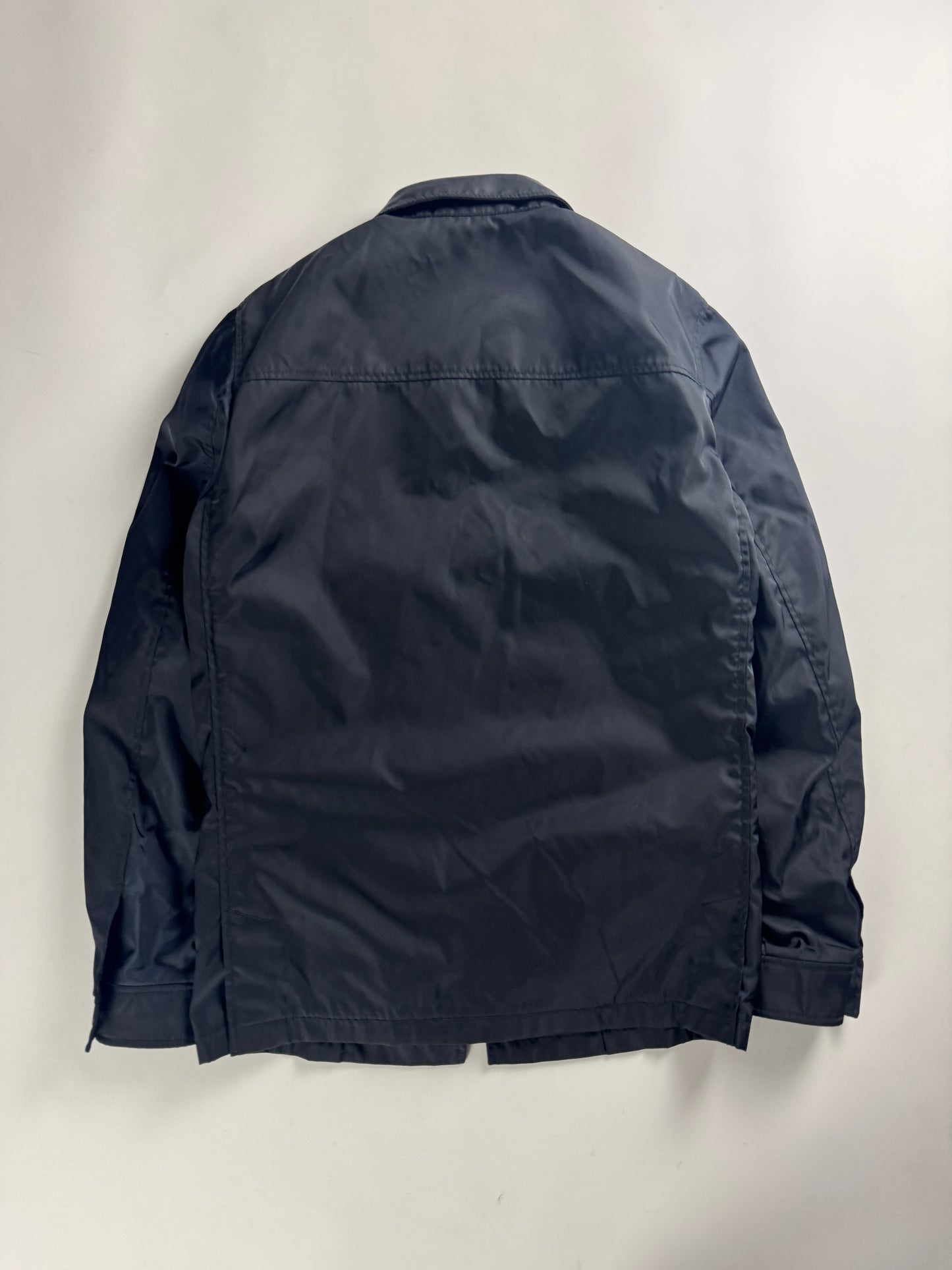 Prada Navy Double Zip Officer Minimalist Trucker Jacket FW 2011 - S
