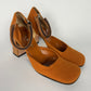 Prada Strapped Orange Mary Jane Tweed Heels FW 1999 - 39 IT/39,5 EU