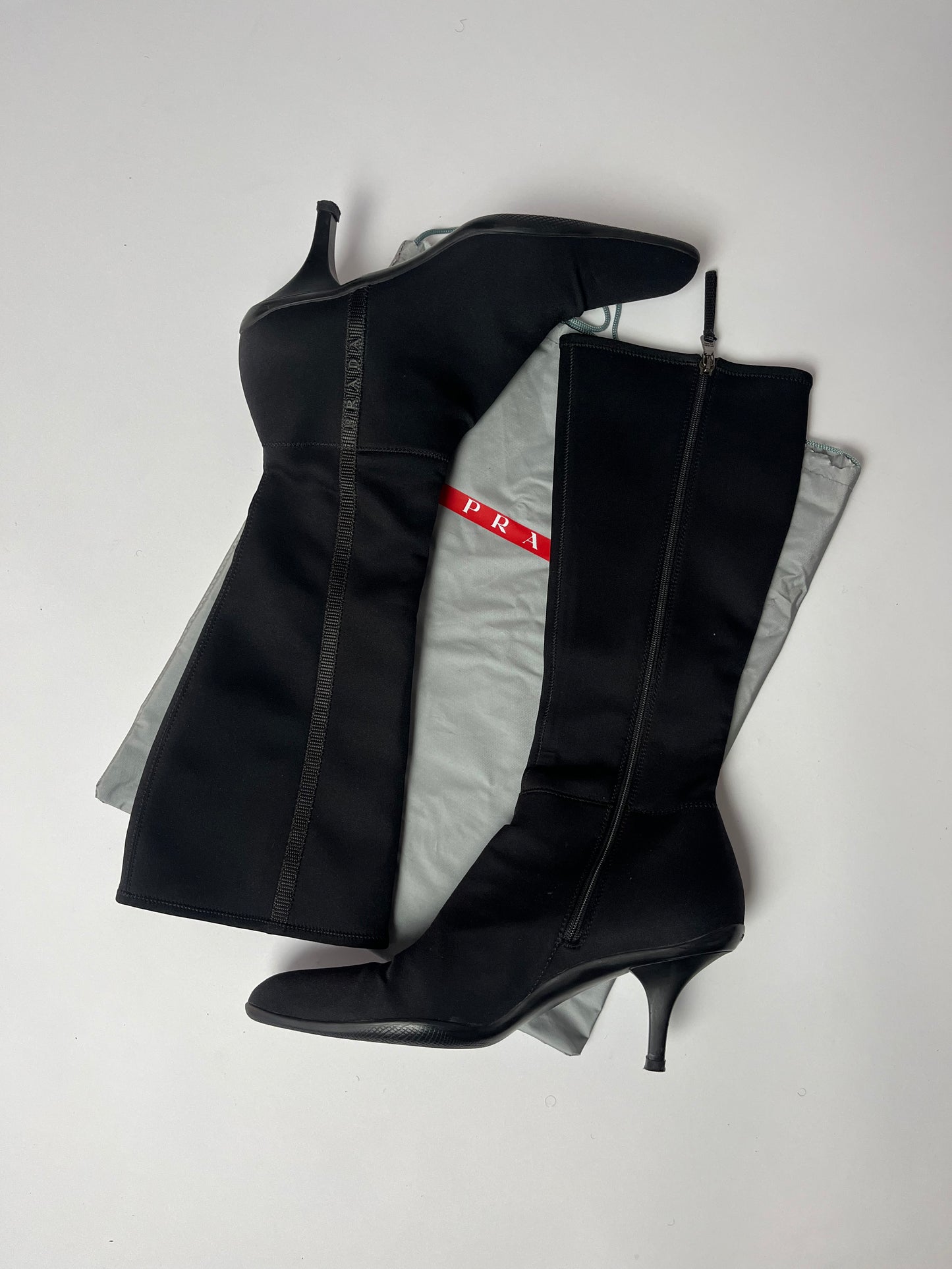 Prada Black Zipped Motor Boots FW 1999 - 38 IT/39 EU