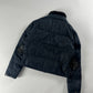 Prada Navy Crop Puffer Rhinestone Elbows Jacket FW 2004 - XS