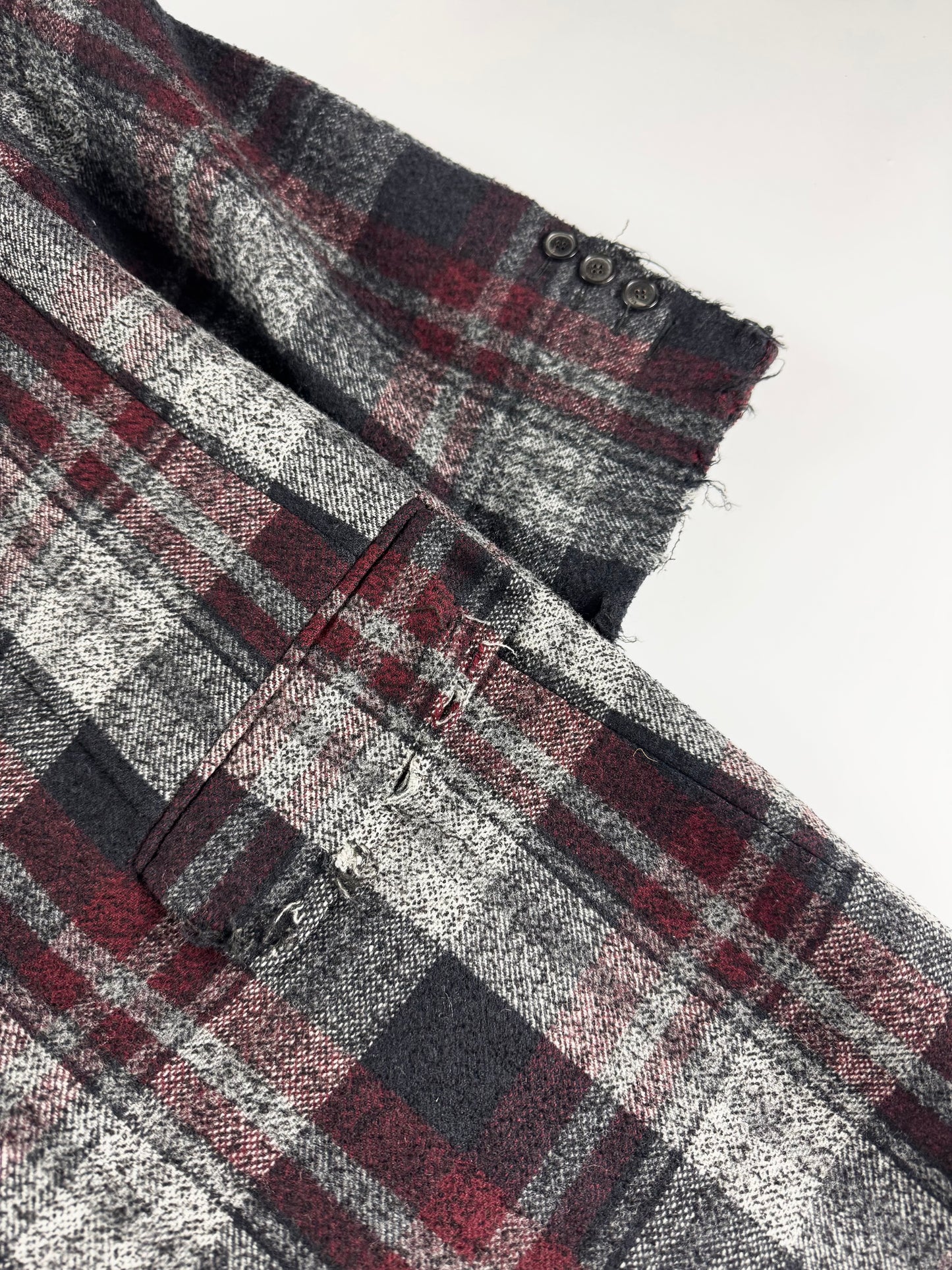 Balenciaga Sample Destroy Lana Plaid Coat SS 2019 - M