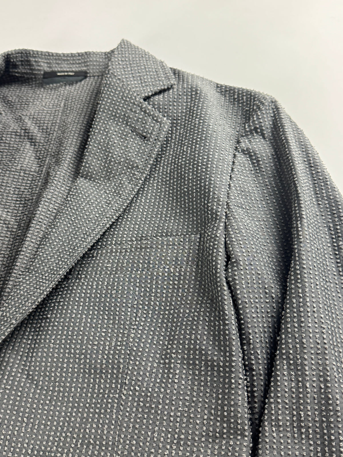 Hermès Sample Grey Textured Cotton Tailored Blazer SS 2015 - M