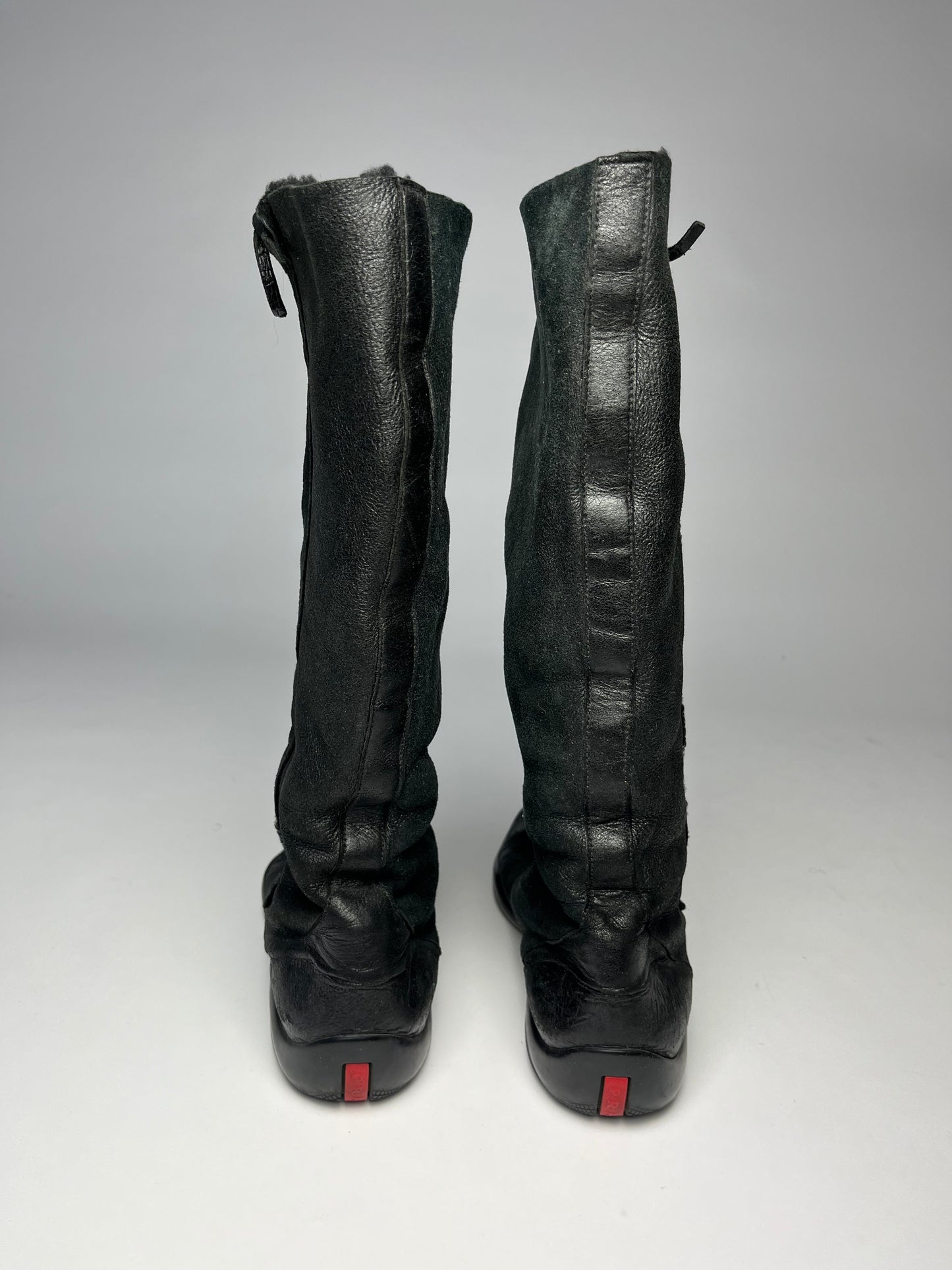 Prada Linea Rossa Shearling Leather Boots FW 1998 - 40 IT/ 41 EU