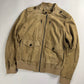 Prada Sand Suede Leather Aviator Bomber Jacket 2010s - M
