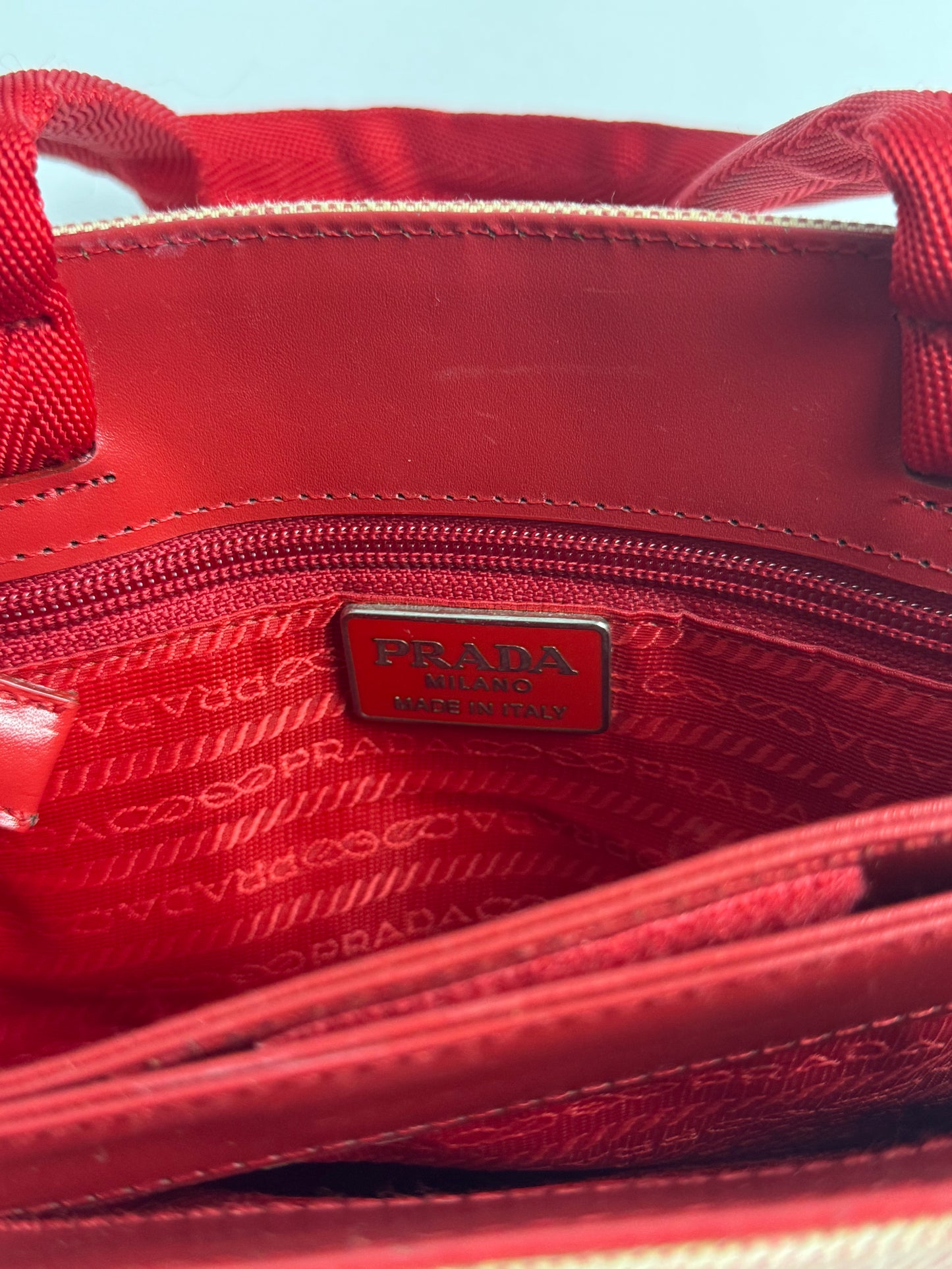 Prada Linea Rossa Incrusted Leather Rosso Bag SS 1998 - OS