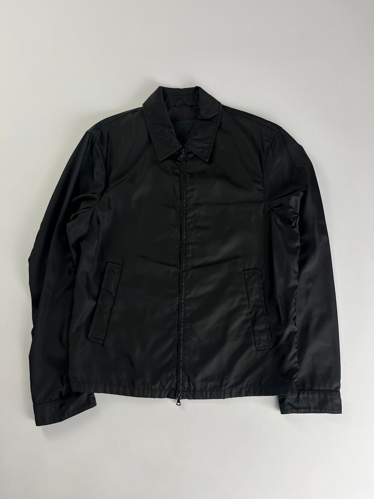 Prada Black Nylon Trucker Double Zip Light Jacket 2000s - S